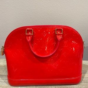 Louis Vuitton Vintage pink/red Vernis Alma hand bag